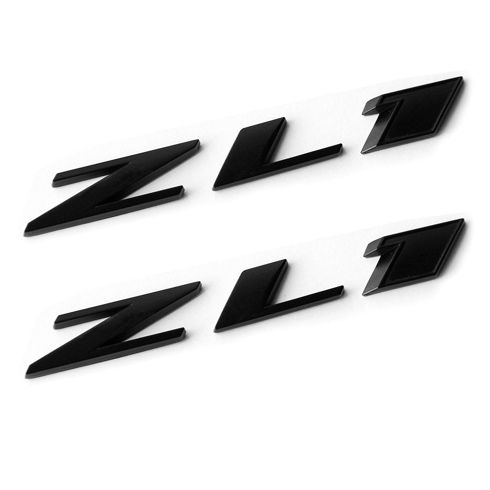 2Pack Oem Black Zl1 Emblem Badge Letter Rear Side Zl1 Door Compatible With Zl1 1Le Ss Rs (Matte Black)