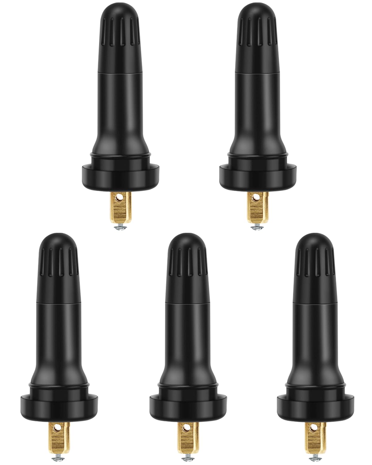 Riseuvo 5pcs TPMS 20008 Sensor Valve Stem - Rubber Snap-in Valves, Tubeless Valve Stems 0.453 inch Rim Holes Replacement for Sta