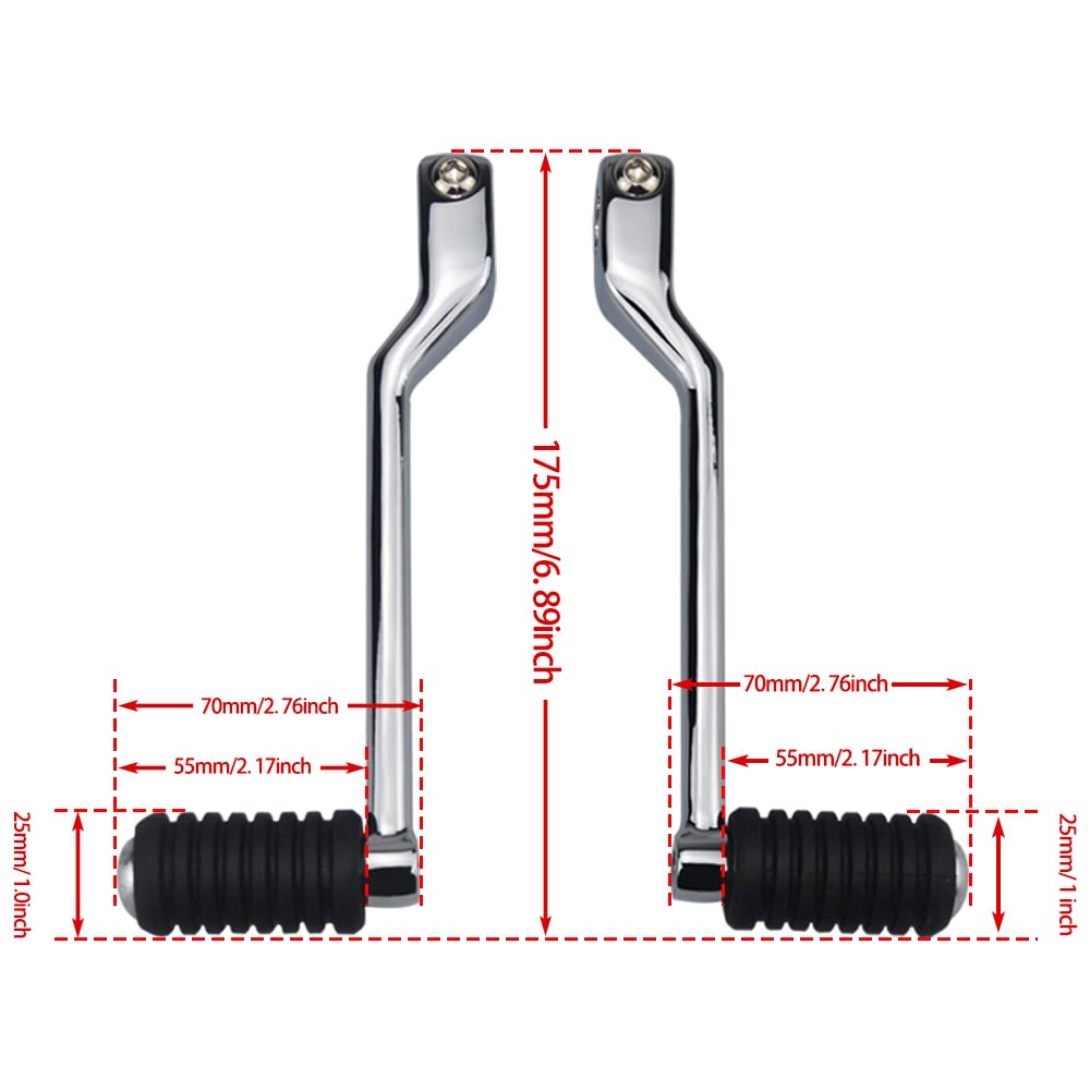 Wowtk Front And Rear Levers W/Shifter Pegs,Heel/Toe Shift Pegs For Harley 1986-2017 Fl Softail,1988-2024 Touring Road King Road Glide Street Glide Electra Glide And 2008-Later Trike Models