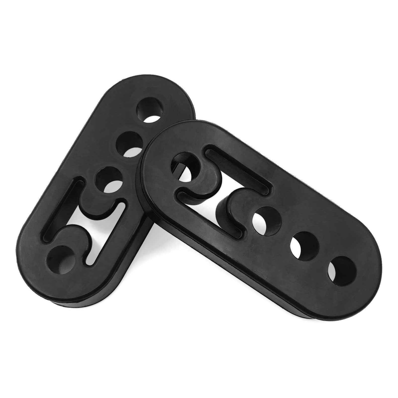 2Pcs Exhaust Hanger Rubber 4 Holes Adjustable Insulator Bushing Rubber Insulator High Density & Anti-Corrosion Rubber Universal 