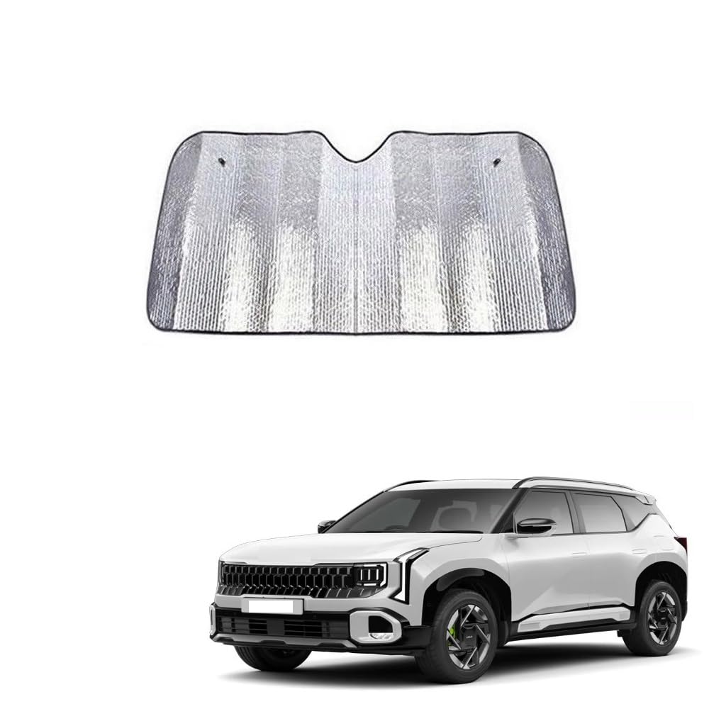 Car Windshield Silver Parking Foldable Sunshade for Heat Protection Useful on Front and Rear Windshield Glass Suitable for Selto
