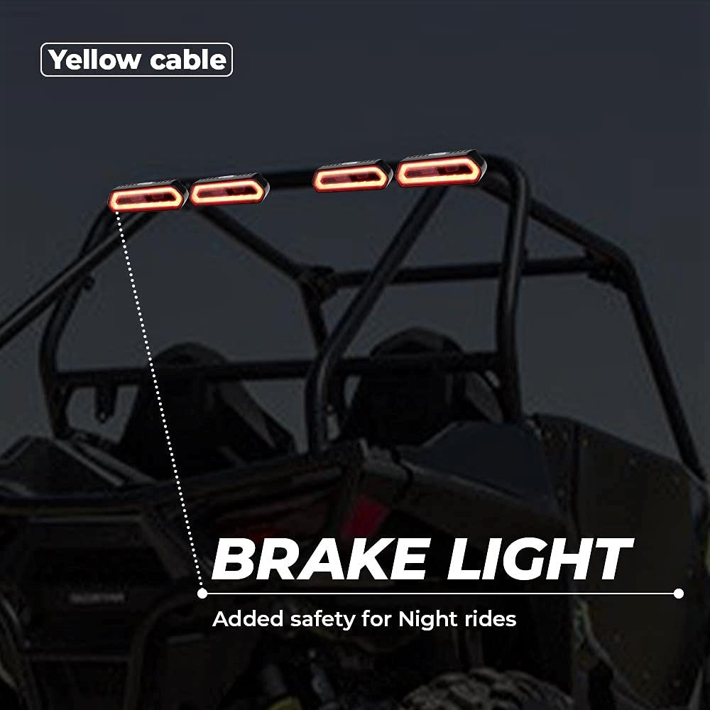 KEMIMOTO UTV Chase LED Tail Light, Chase Brake Light Bar with 5 Modes(Strobe, Courtesy, Reverse, Running, and Brake) Compatible