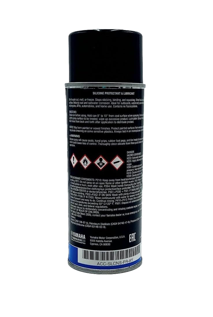 Yamaha Original Oem Yamalube Acc-Slcns-Pr-Ay Silicone Spray Protectant And Lubricant Yamalube Oem - (1) 10.5 Ounce Spray Can
