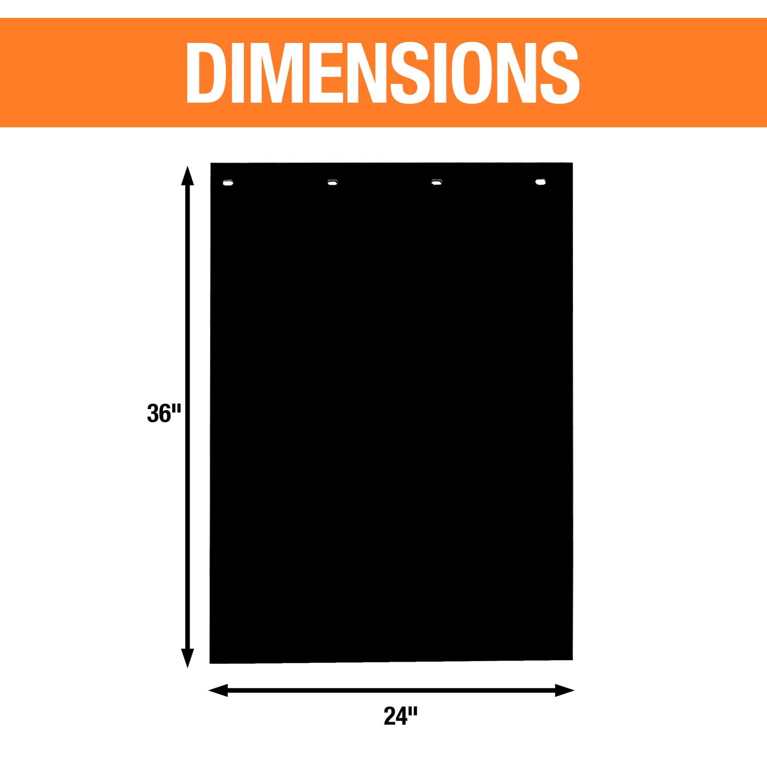 Buyers Products RC36PPB Mud Flaps, 2 Pack, 24x36 Inch, Super Durable Black Polymer, Non-Rubber, Heavy-Duty Protection