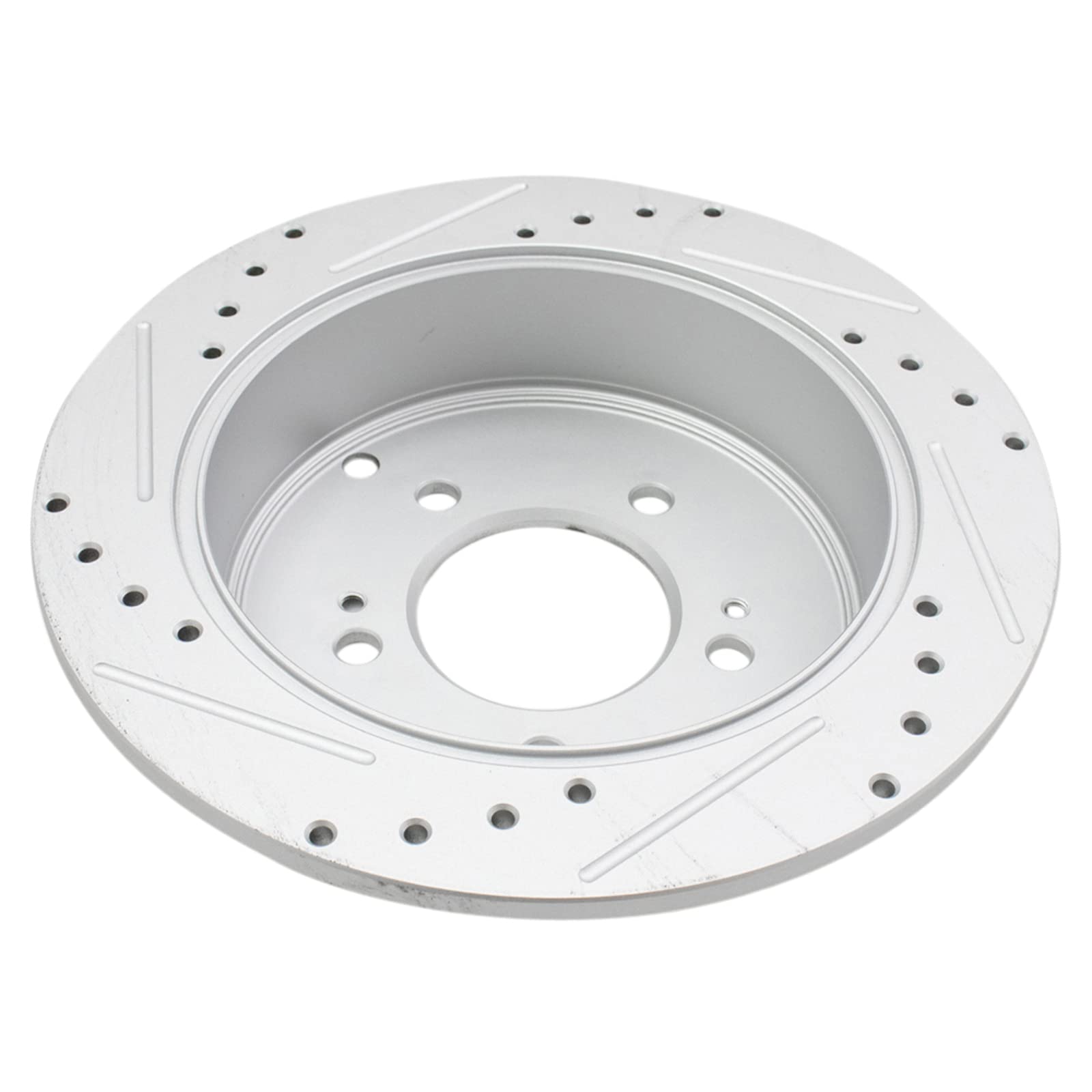 Trq Rear Performance Brake Rotors Set Premium G-Coated Cross Drilled & Slotted Compatible With 2001-2006 Hyundai Santa Fe 2009-2