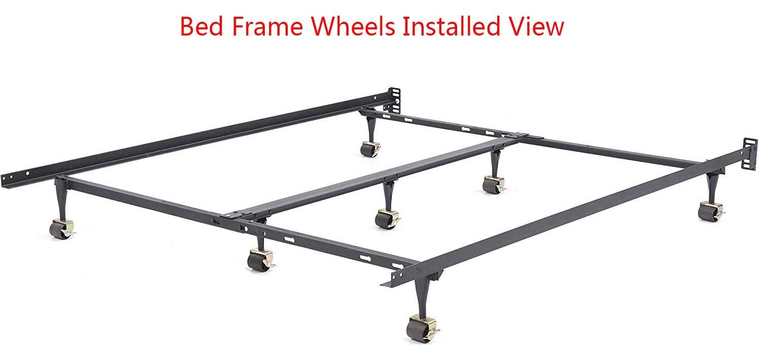 CAFORO Bed Frame Casters with Brakes, Set of 4 Locking Wheels for Bedframe Socket - Durable and Reliable Rollers
