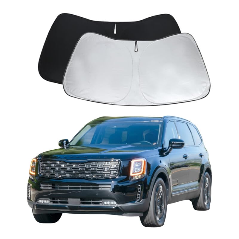 Telluride Custom Windshield Sun Shade for Telluride 2020 2021 2022 2023 2024 2025 Front Window Sunshade Sun Visor 240T Shade Blo