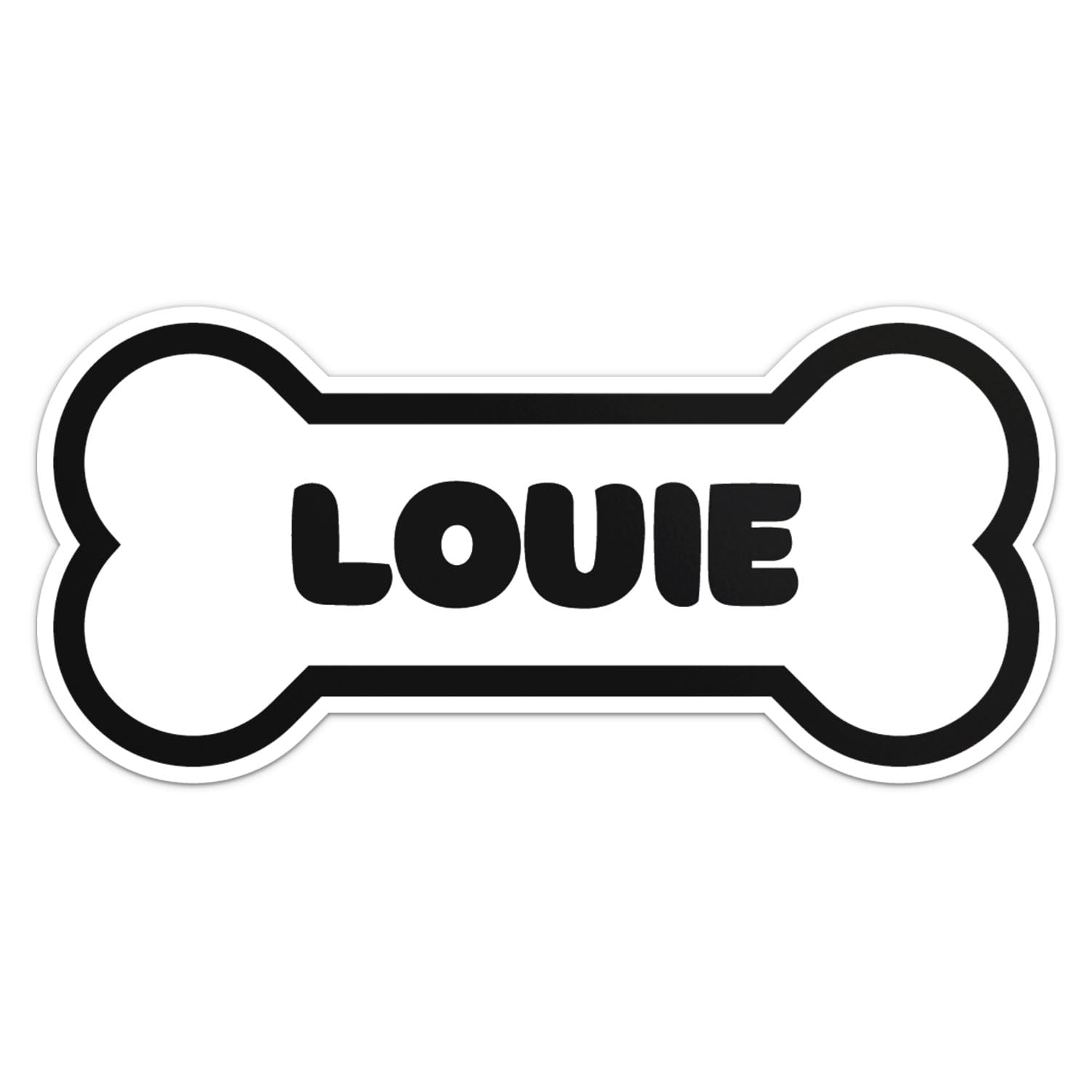 Louie Dog Name Sticker - Waterproof Vinyl Decal For Car Bumper, Laptop, Water Bottle, Wall, And Window, Size - 3'' Longer Side