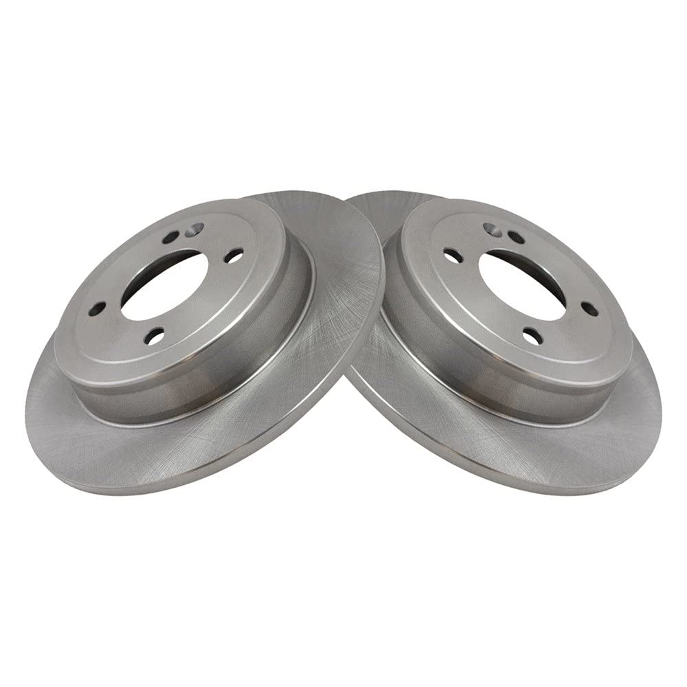 Trq Rear Brake Rotors Set Solid Compatible With 2012-2022 Hyundai Accent 2012-2023 Kia Rio