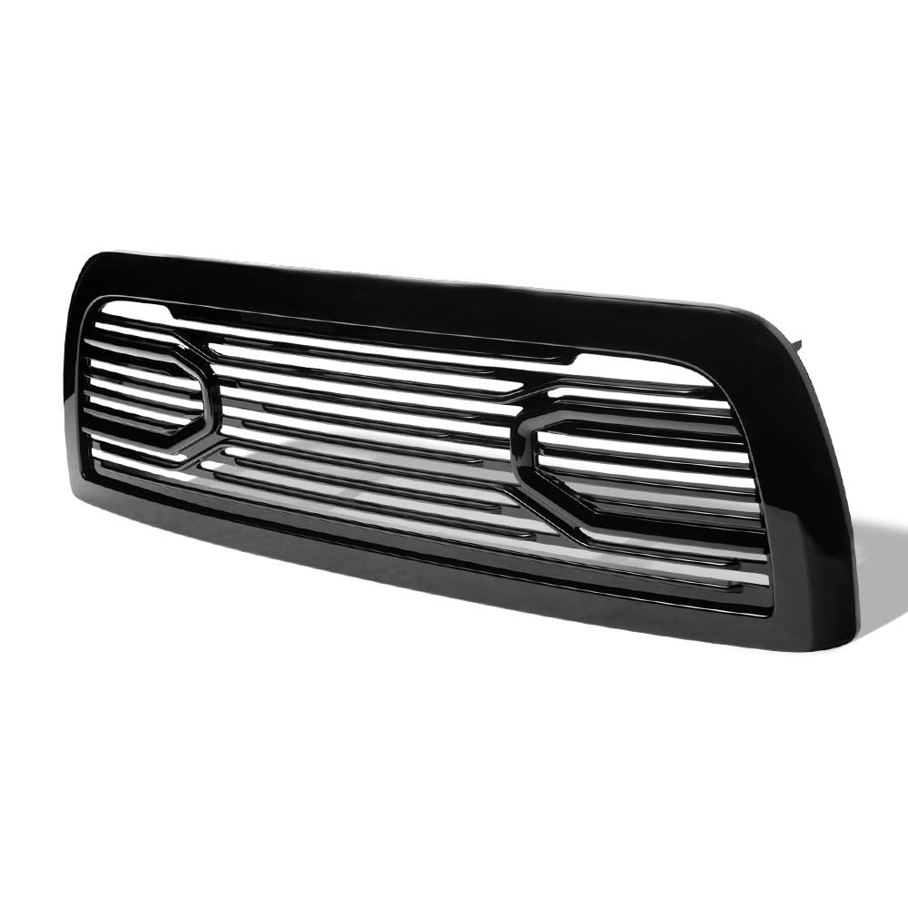 TLAPS 7422439037076 Compatible With 2010-2018 Dodge Ram 2500/3500 / 4500/5500 Glossy Black Big Horn Style Horizontal Front Bumpe