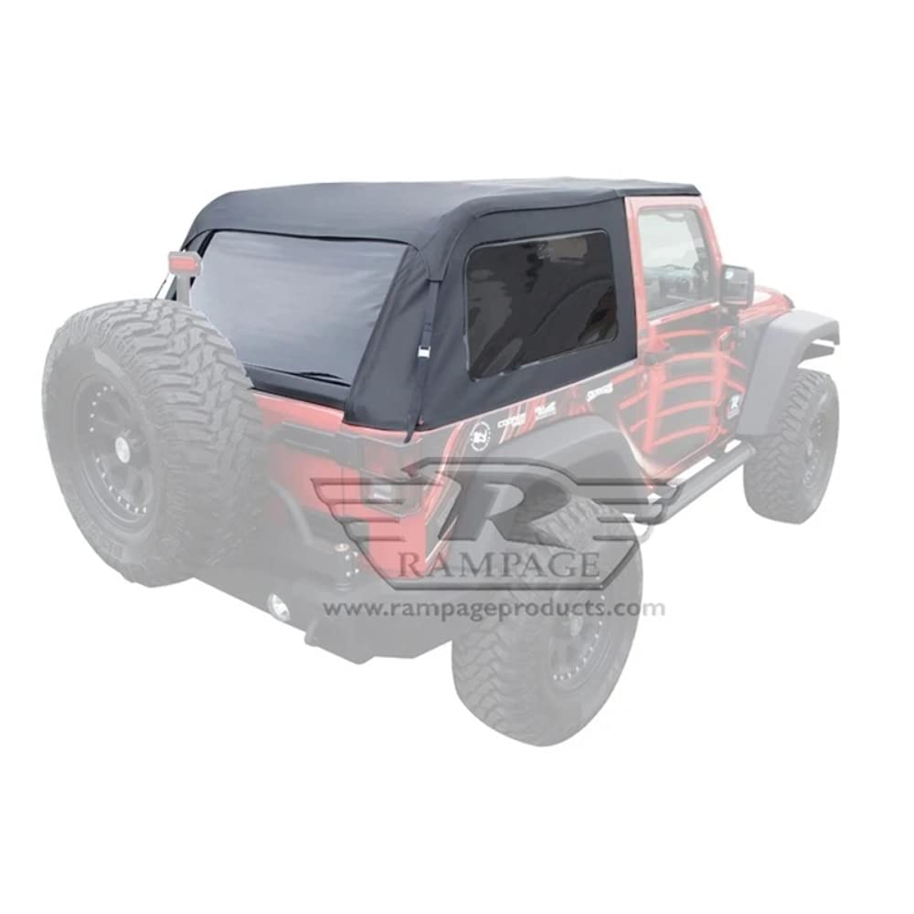 RAMPAGE PRODUCTS Frameless Trail Top for Jeep Wrangler JK | Tinted Windows, Sail Cloth, Black Diamond | 109935 | Fits 2007-2018 