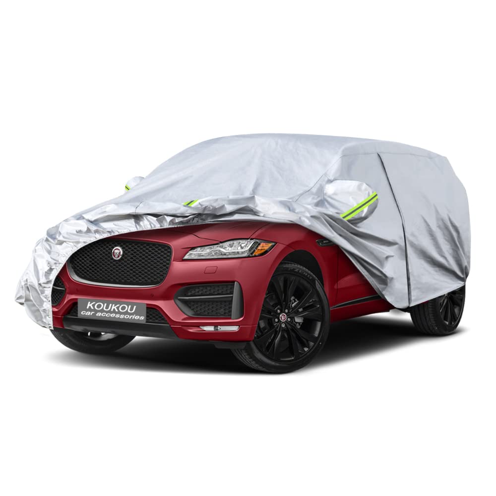 Koukou 6 Layers Car Cover Custom Fit Jaguar F-PACE from 2015 to 2025, Waterproof All Weather for Automobiles, Sun Rain Dust Snow