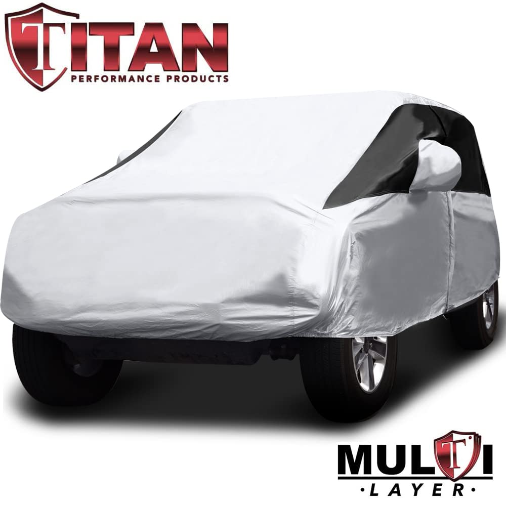 Titan Premium Multi-Layer Peva Car Cover For Wrangler 4-Door Suvs 164-184''. Waterproof, Uv Protection, Anti-Scratch Protective