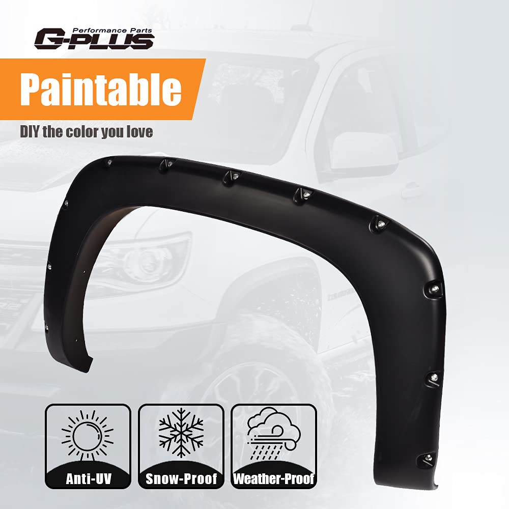 G-PLUS Fender Flares for 04-08 Ford F150 & 07-08 Lincoln Mark LT, Black, Fits 66"-96" Bed Length, 4pcs