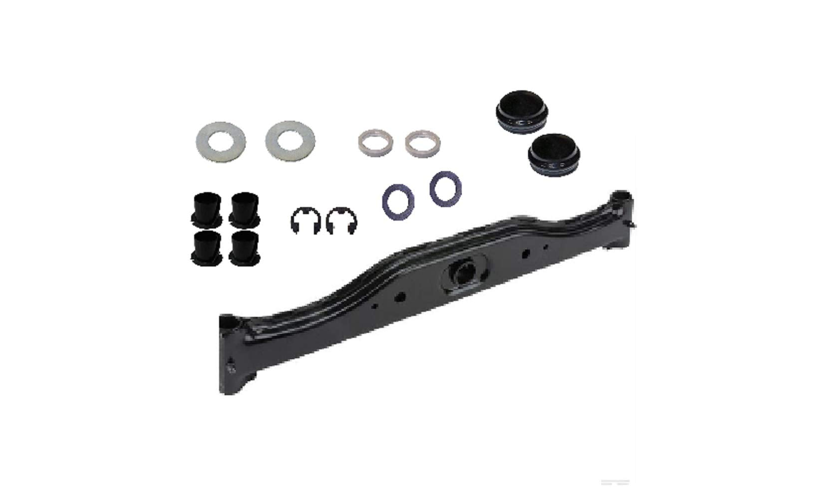 Craftsman 532418168 Front Axle Kit,(1) 532418168 Axle,(4) 532003366 Bearings (2) 532121748 Washers,(2) 812000029 Ring Clips,(2) 