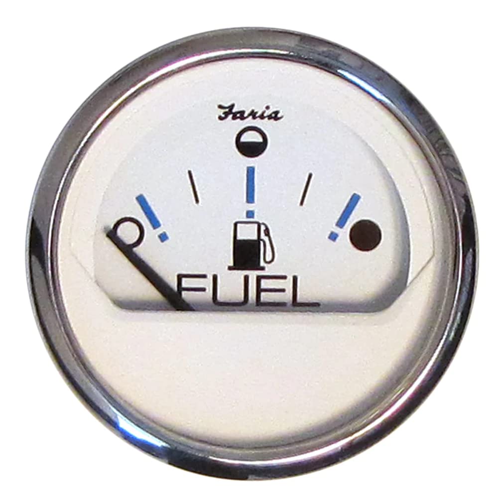 Faria Beede Instruments 13818 Chesapeake Fuel Level Gauge - White Ss, 2