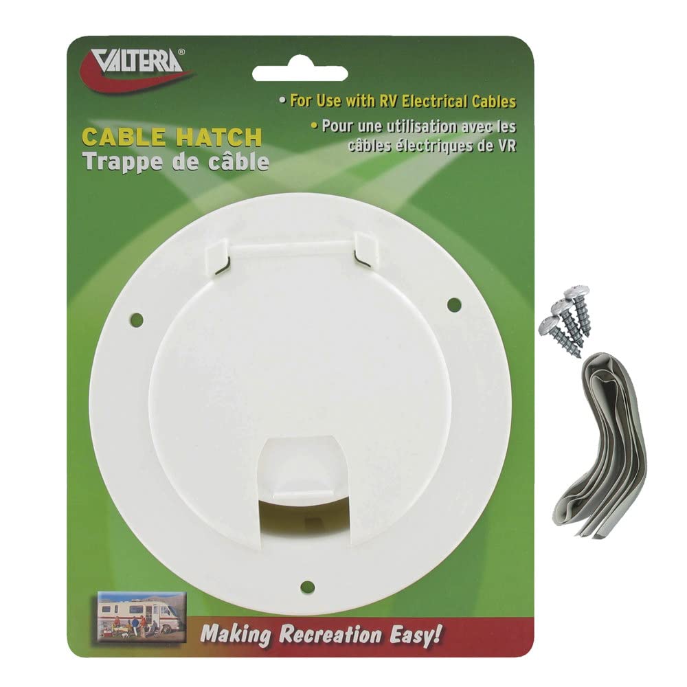 Valterra A10-2135Vp Large Round Cable Hatch - White