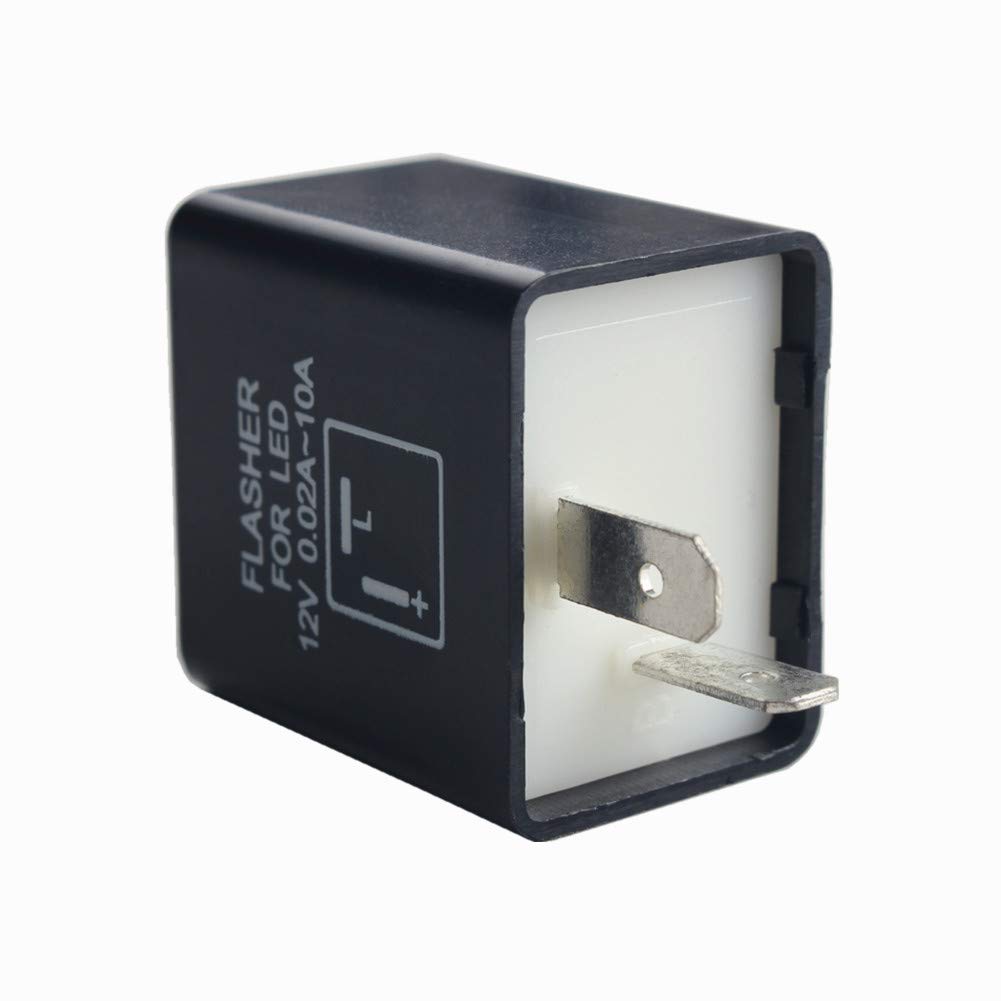 Dewhel 12V 0.02A-10A 2-Pin Cf-12 Automatic Electronic Led Flasher Relay Fix For Turn Signal Light Fast Hyper Flash