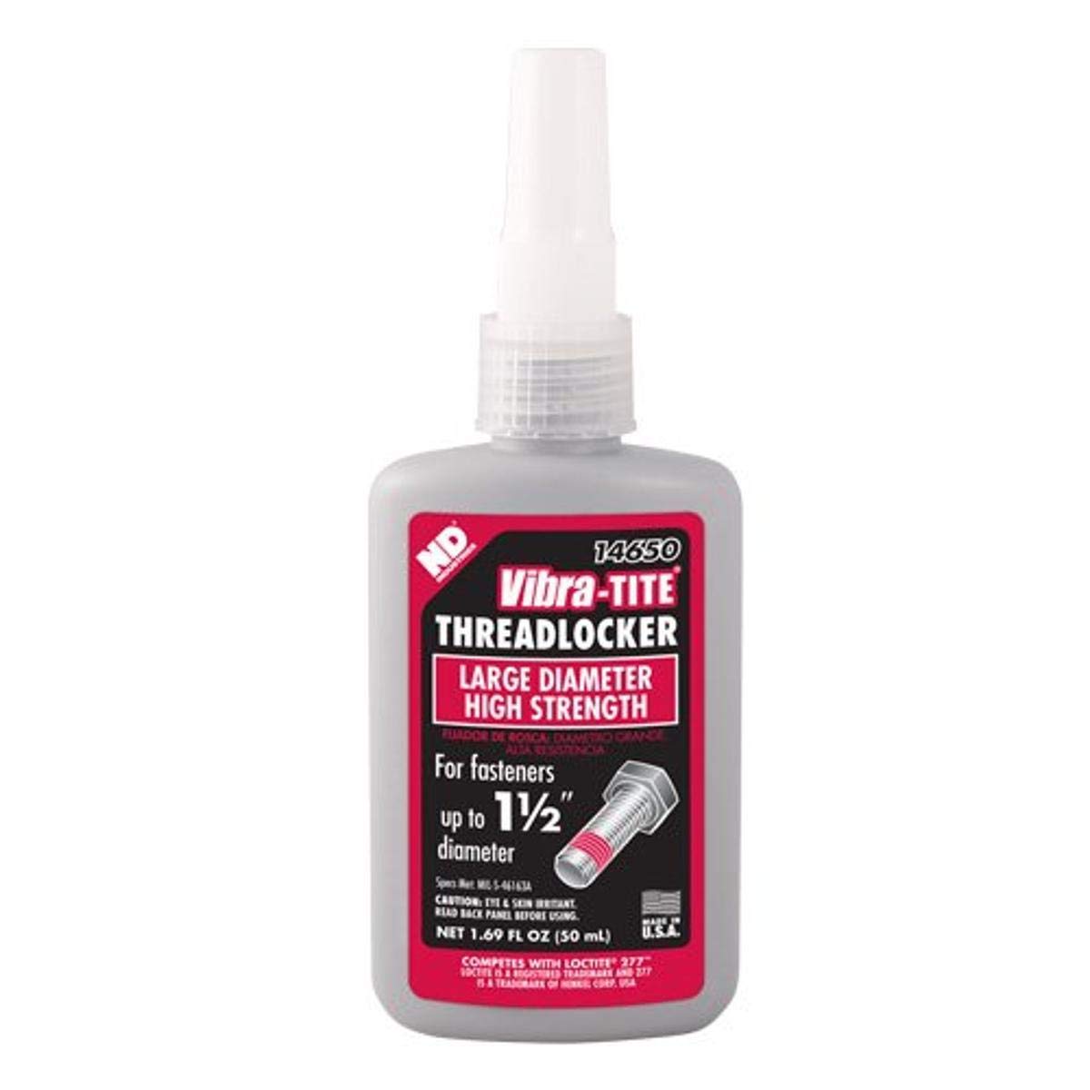 Vibra-Tite 146 Red Permanent Large Diameter High Strength Anaerobic Threadlocker, 50Ml Bottle