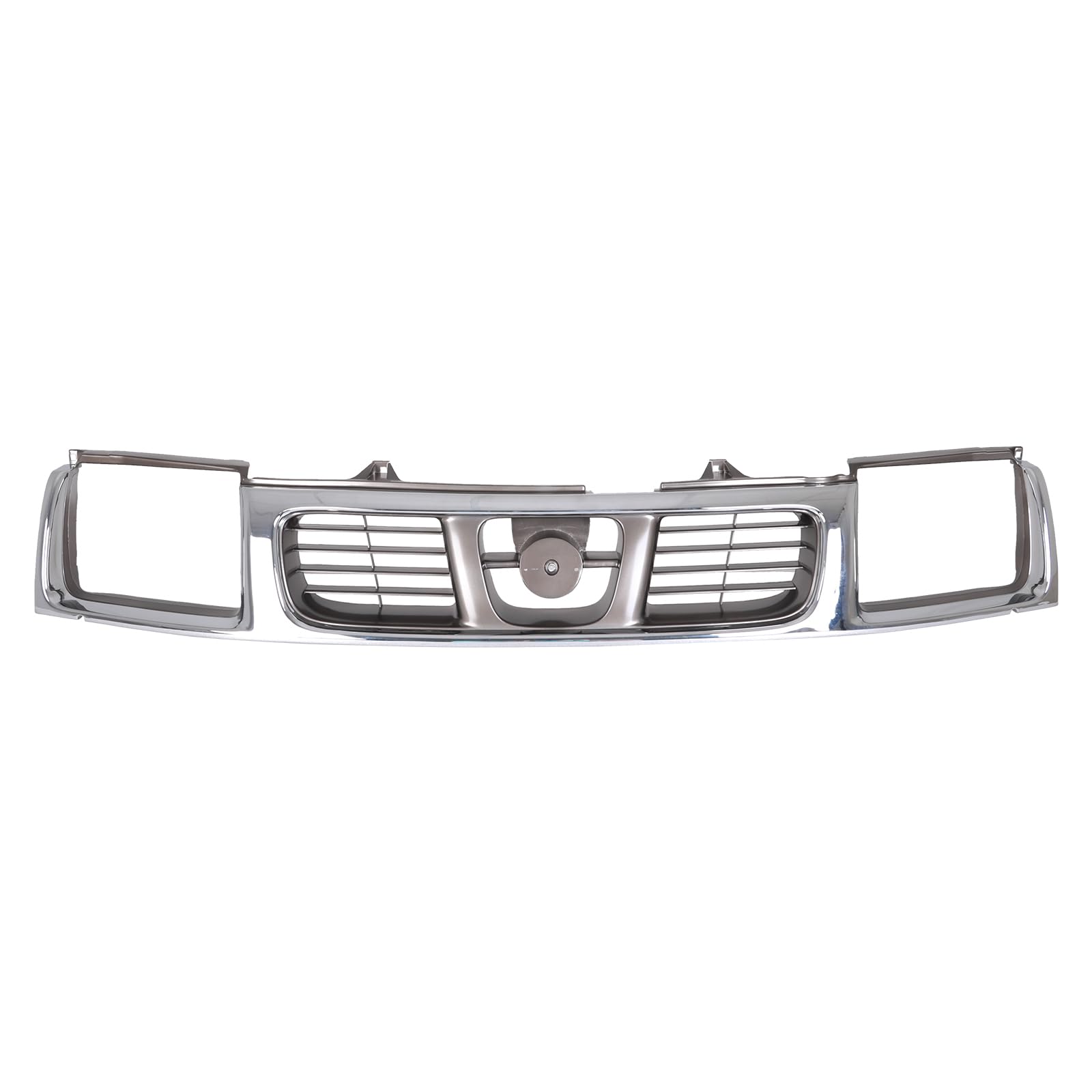 TYG (CAPA QUALITY) Chrome Front Grille Compatible with 1998-2000 Nissan Frontier, ABS OEM Replacement Bumper Grill for NI1200183