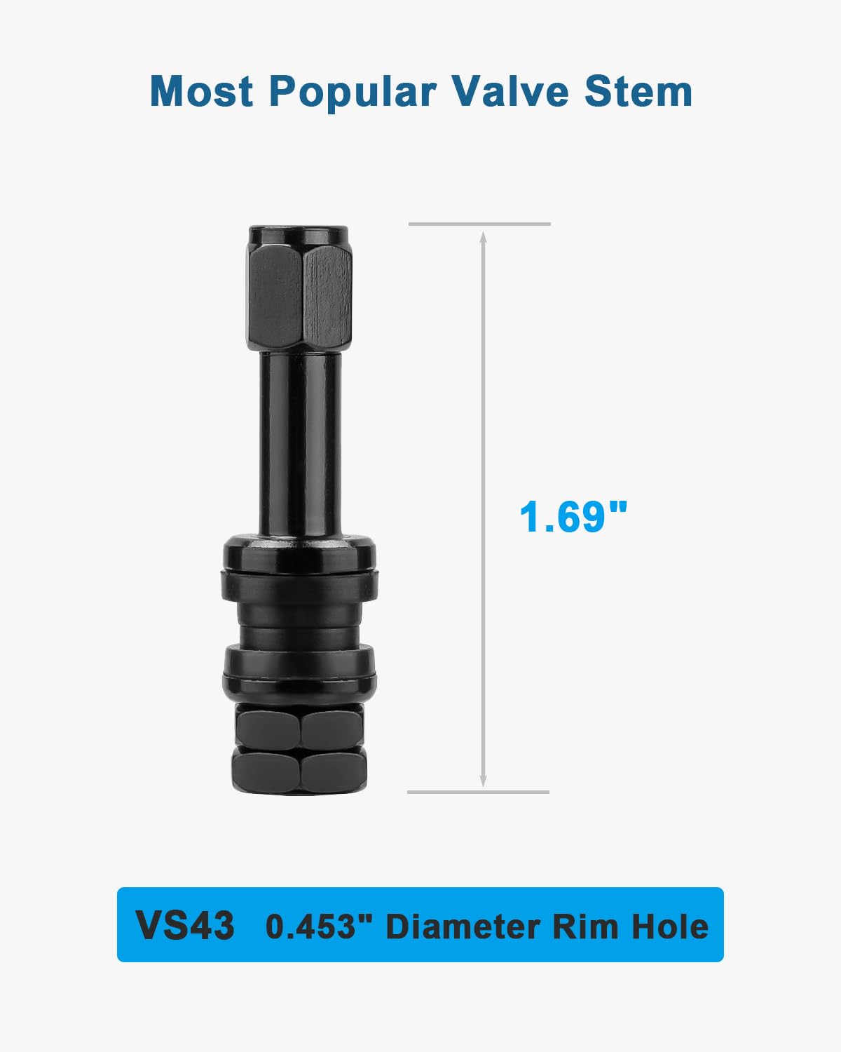 Riseuvo 5Pcs Vs43 Tire Valve Stem Metal Clamp-In Valves, Tubeless Valve Stems Suit For 0.453 Inch Rim Holes On Standard Vehicle