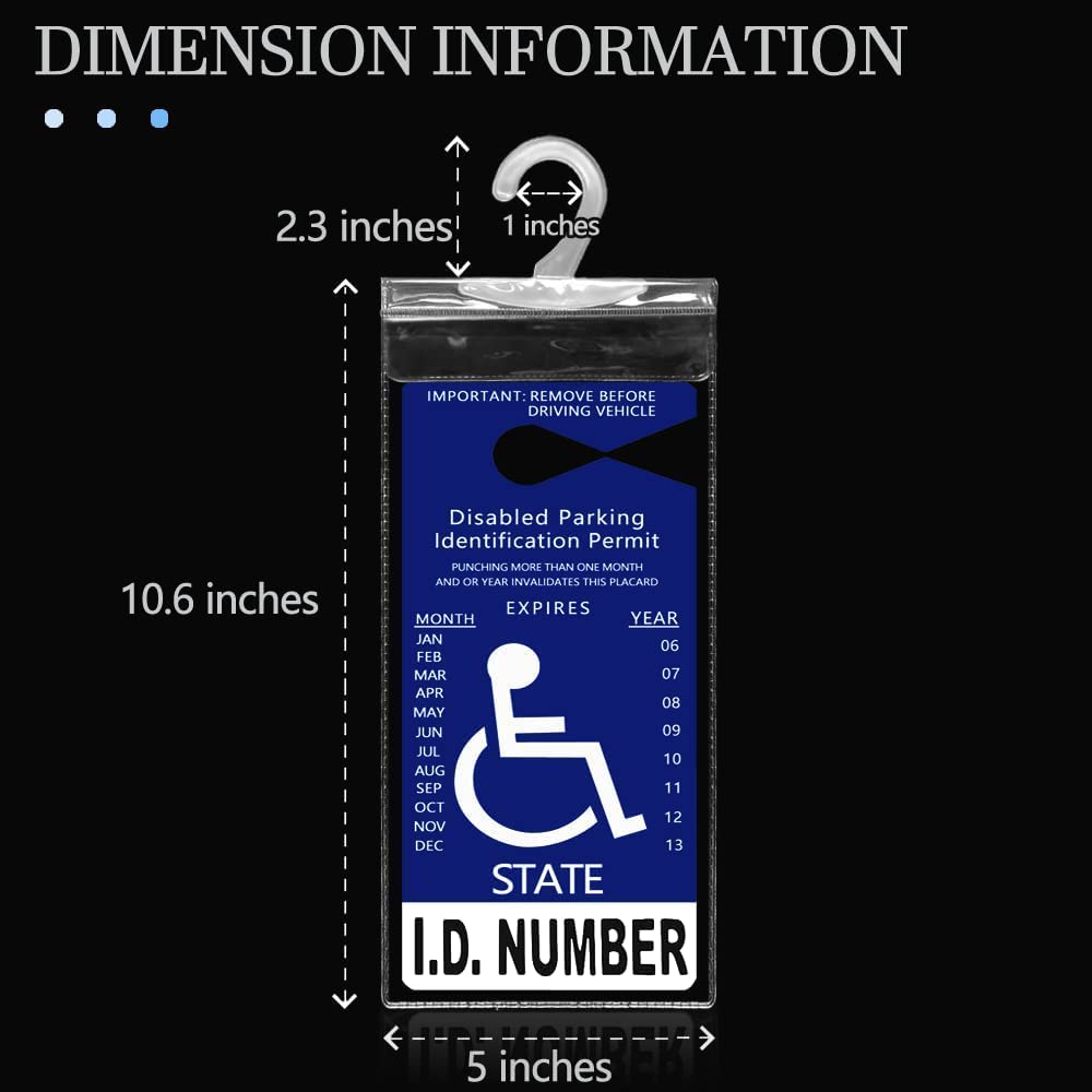 Handicap Placard Holder For Auto, Durable Handicap Placard Holder, Ultra Transparent Handicapped Placard Holder, Handicap Parkin