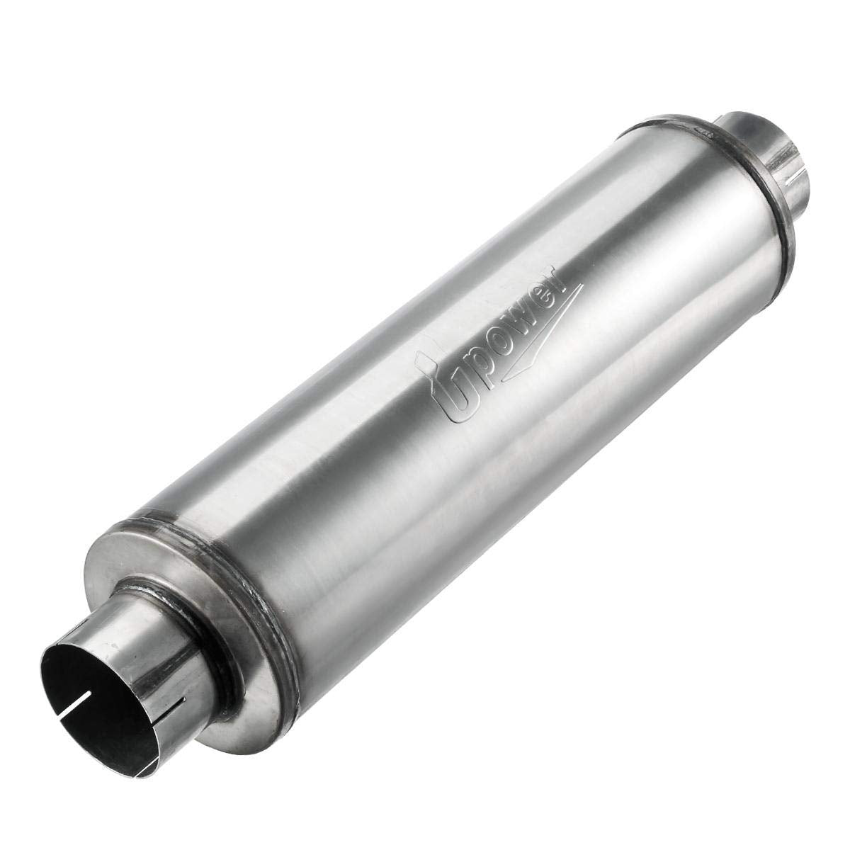Upower 4' Inlet Diesel Exhaust Muffler 7' X 24' Body 30' Whole Length Xs2772 - Straight Through Stainless Steel Welded On Resonator Muffler