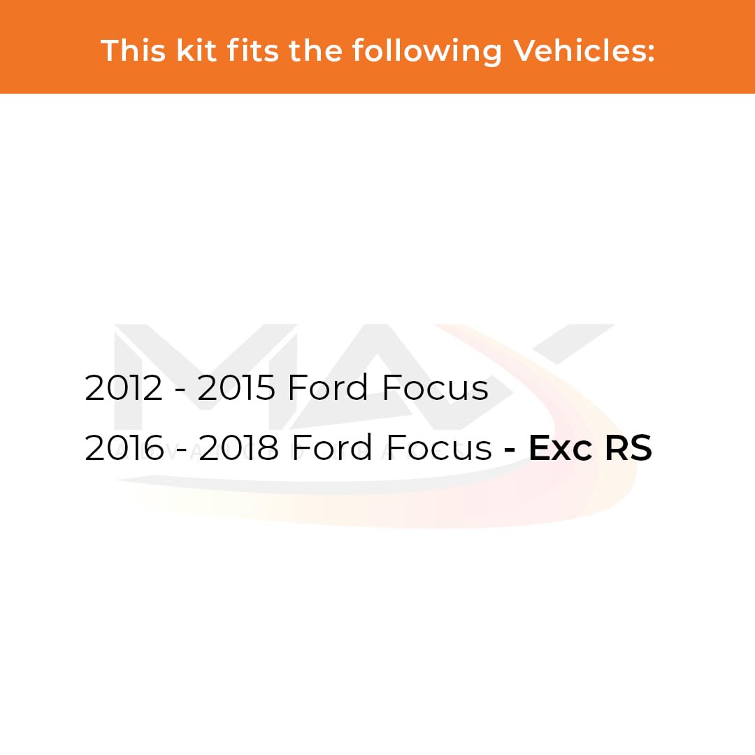 Max Advanced Brakes Rear Brake Kit Compatible With 2012 2013 2014 2015 2016 2017 2018 Ford Focus W/10.67 '' Rear Rotor Replaceme