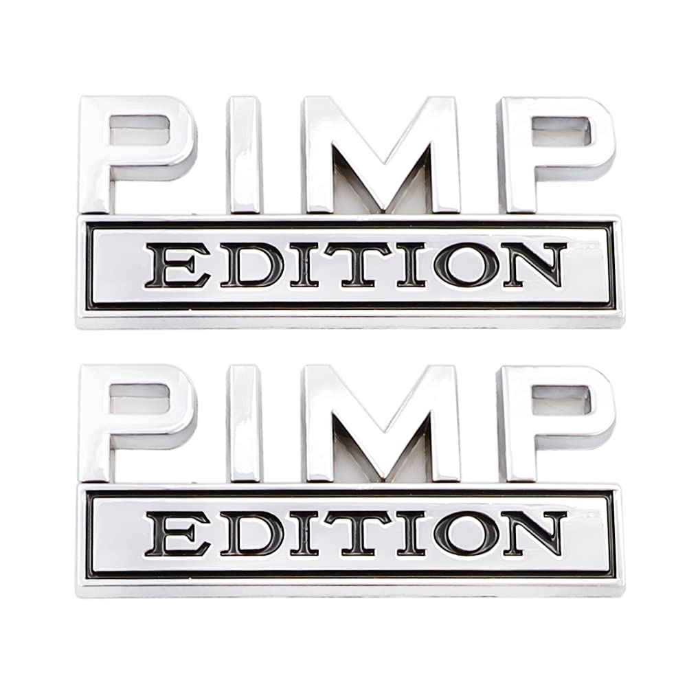 Carrun 2 Pcs Pimp Edition Emblem Car Side Rear Front Hood Trunk Door Bumper Metal Badge 3D Decal Sticker Fit For F150 F250 F350