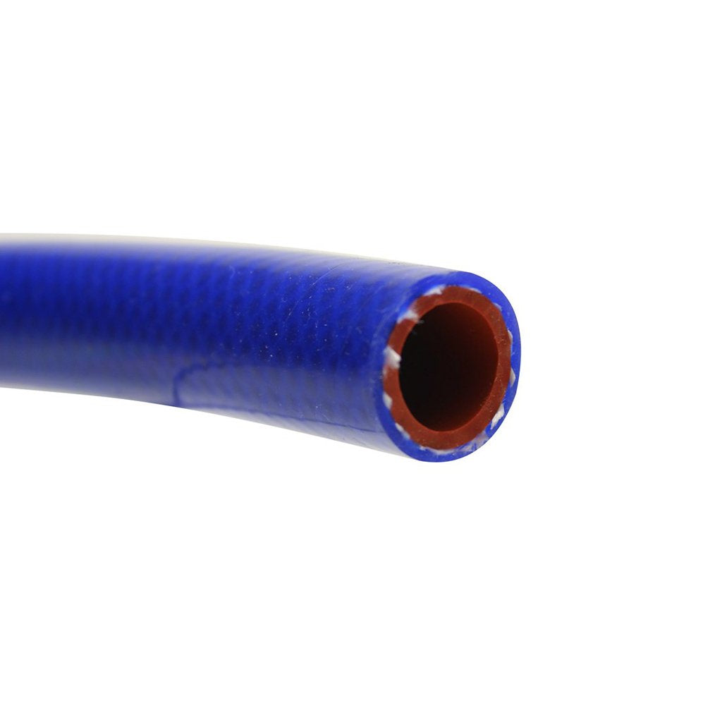 HPS 1/4&quot; ID Blue high temp reinforced silicone heater hose 10 feet roll, Max Working Pressure 85 psi, Max Temperature Rating: 350F, Bend Radius: 1&quot;