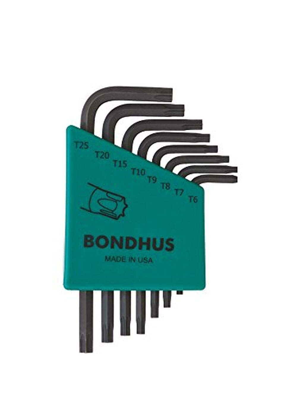 Bondhus 31732 Set Of 8 Star L-Wrenches, Short Length, Sizes T6-T25