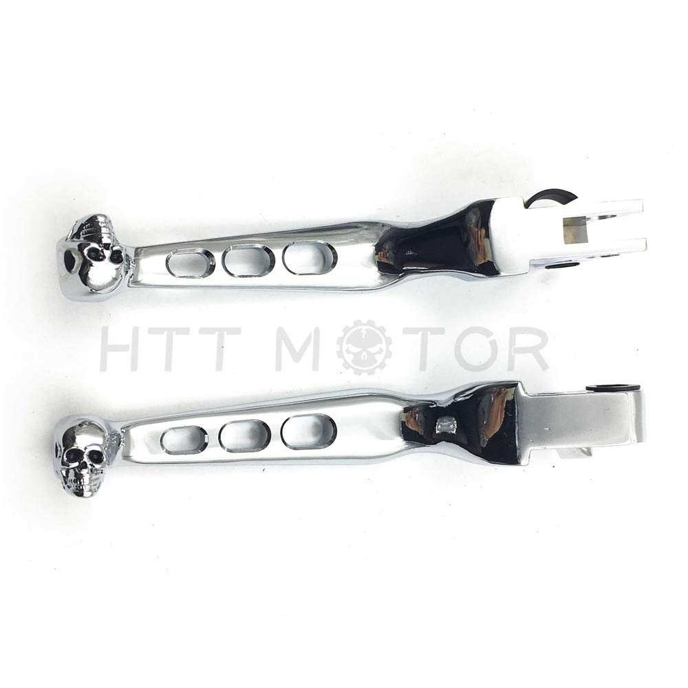 Httmt Mt241-020A-Cd Chrome Cnc Aluminum Black Brake Clutch Skull Zombie Lever Compatible With Harley Davidson Sportster Softail