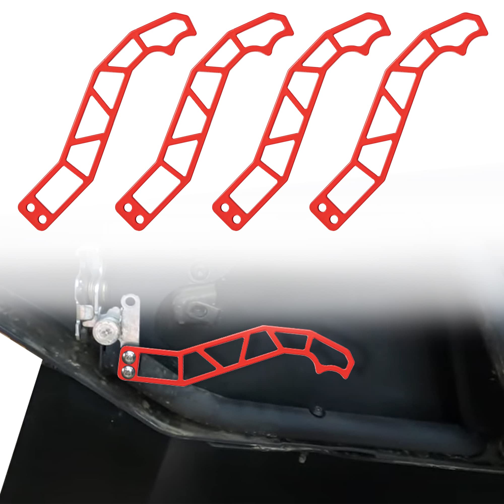 Dicater 4Pcs X3 Door Handle Latches Compatible With Can-Am Maverick X3 X Ds Rs Turbo R Max 2 & 4 Door 2017 2018 2019 2020 2021 2022 2023,Red