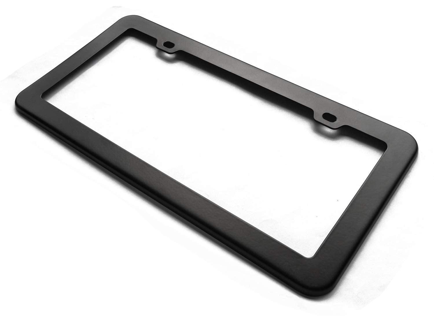 2Pcs Creathome Stainless Steel License Plate Frames With Matt Black Color