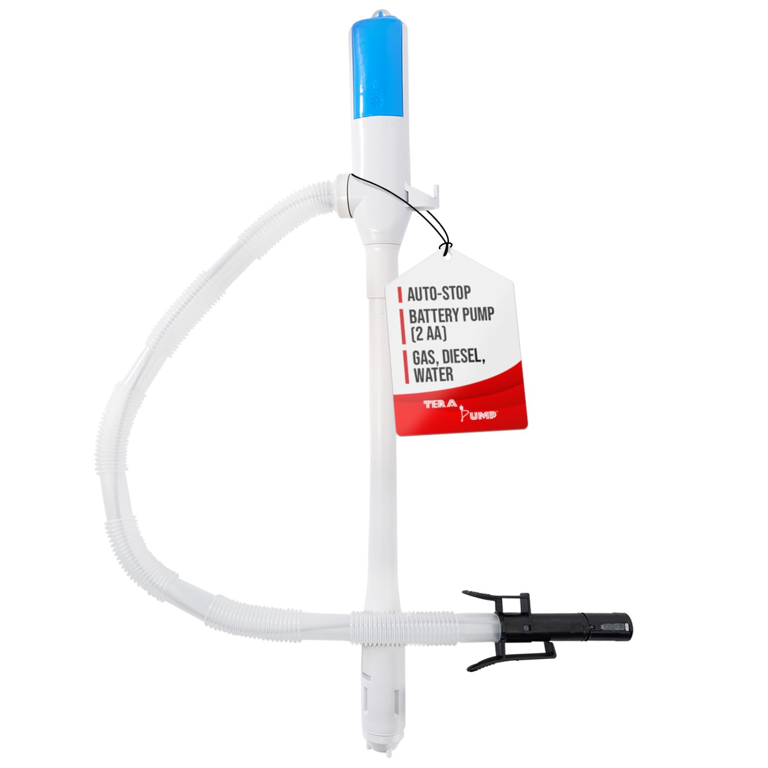 Tera Pump Trha03 Battery Powered Pump Water, Diesel, Gas Transfer Pump With Leak Prevention System (Auto Stop) & Buzzer, 2 Aa Ba