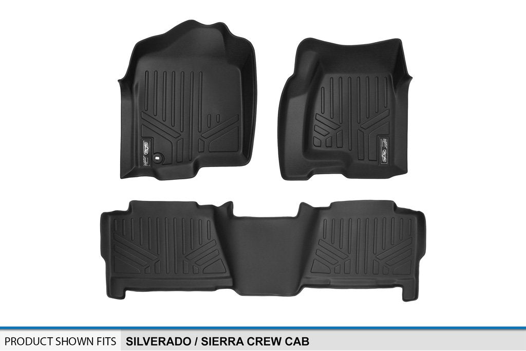Maxliner Floor Mats Liner Set Compatible With 1999-2007 Silverado/Sierra 1500/2500/3500 Crew Cab / 2000-2006 Escalade/Suburban/Y