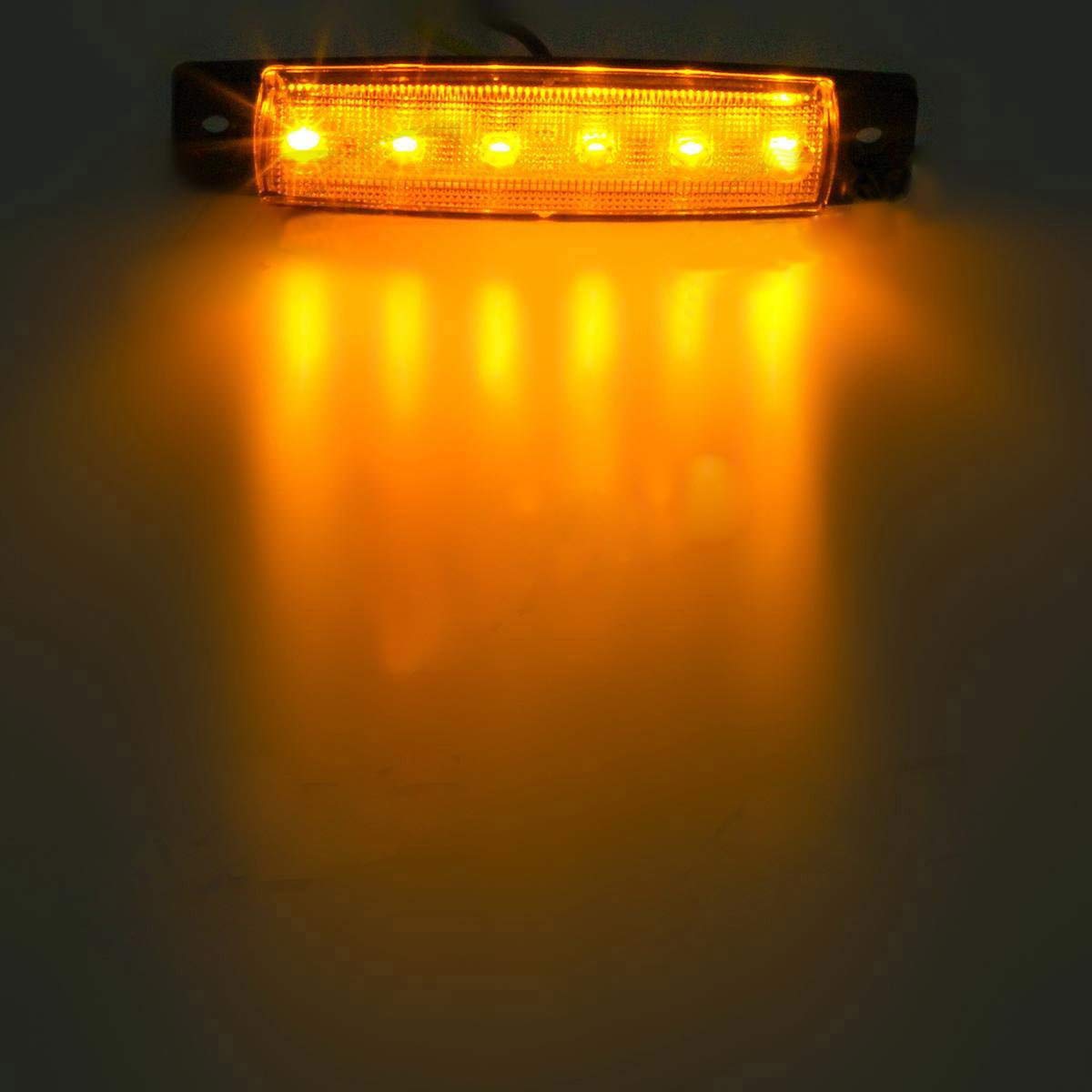 Kyyet Amber Led Side Marker Lights,(Pack Of 20) 6 Led 2835 Smd Clearance Lamps For Truck Trailer Rv Campervan Pickup Tractor Lor