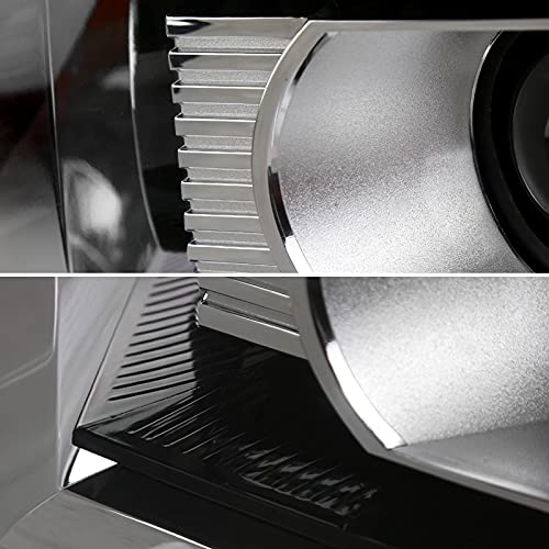 SPEC-D TUNING Chrome Housing Clear Lens Projector Driver Left Side Headlight Compatible with 2014-2015 GMC Sierra 1500 2500 3500 Base/Denali/SLE/SLT