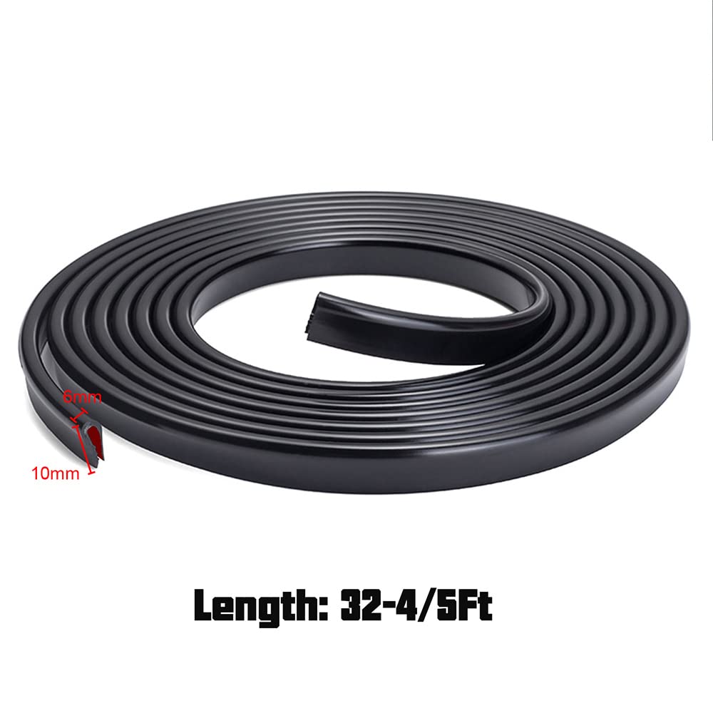 Winunite 32.8Ft(10M) Car Door Edge Guards Black, Fit Most Vehicles, Self-Adhesive Pvc, Fade-Resistant, U-Shaped Automotive Trim