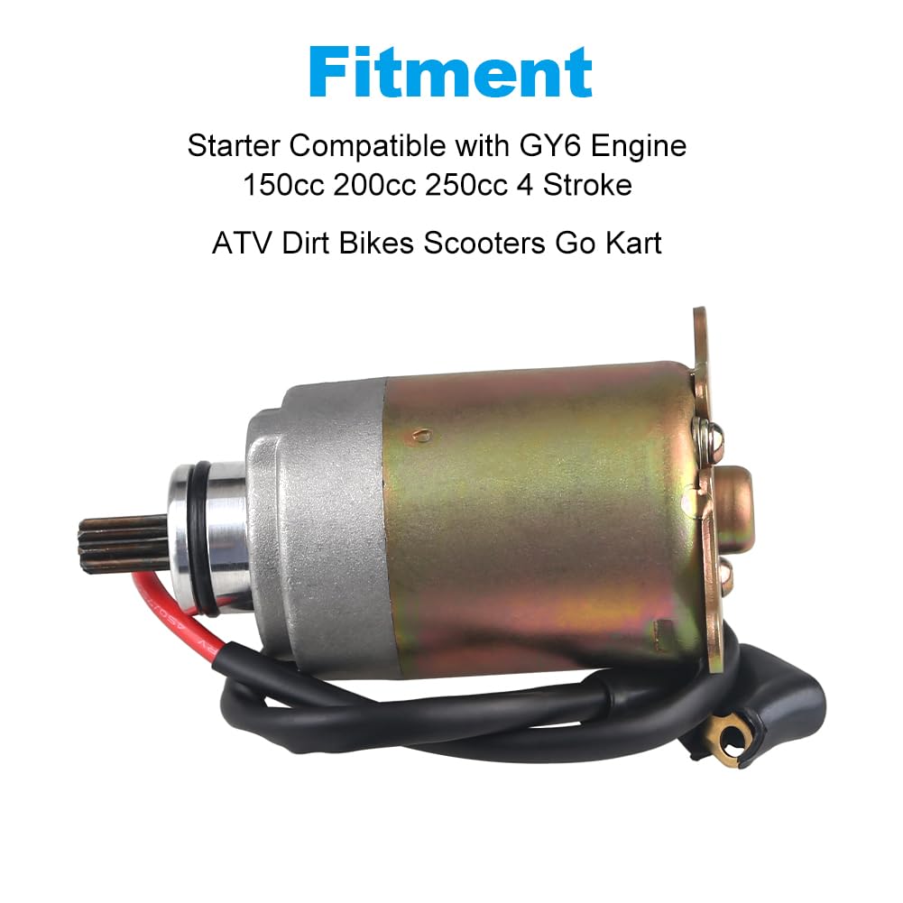 WATERWICH Starter Compatible with GY6 Engine 150cc 200cc 250cc 4-Stroke ATV Dirt Bikes Scooters Go Kart Compatible with Baja Wil