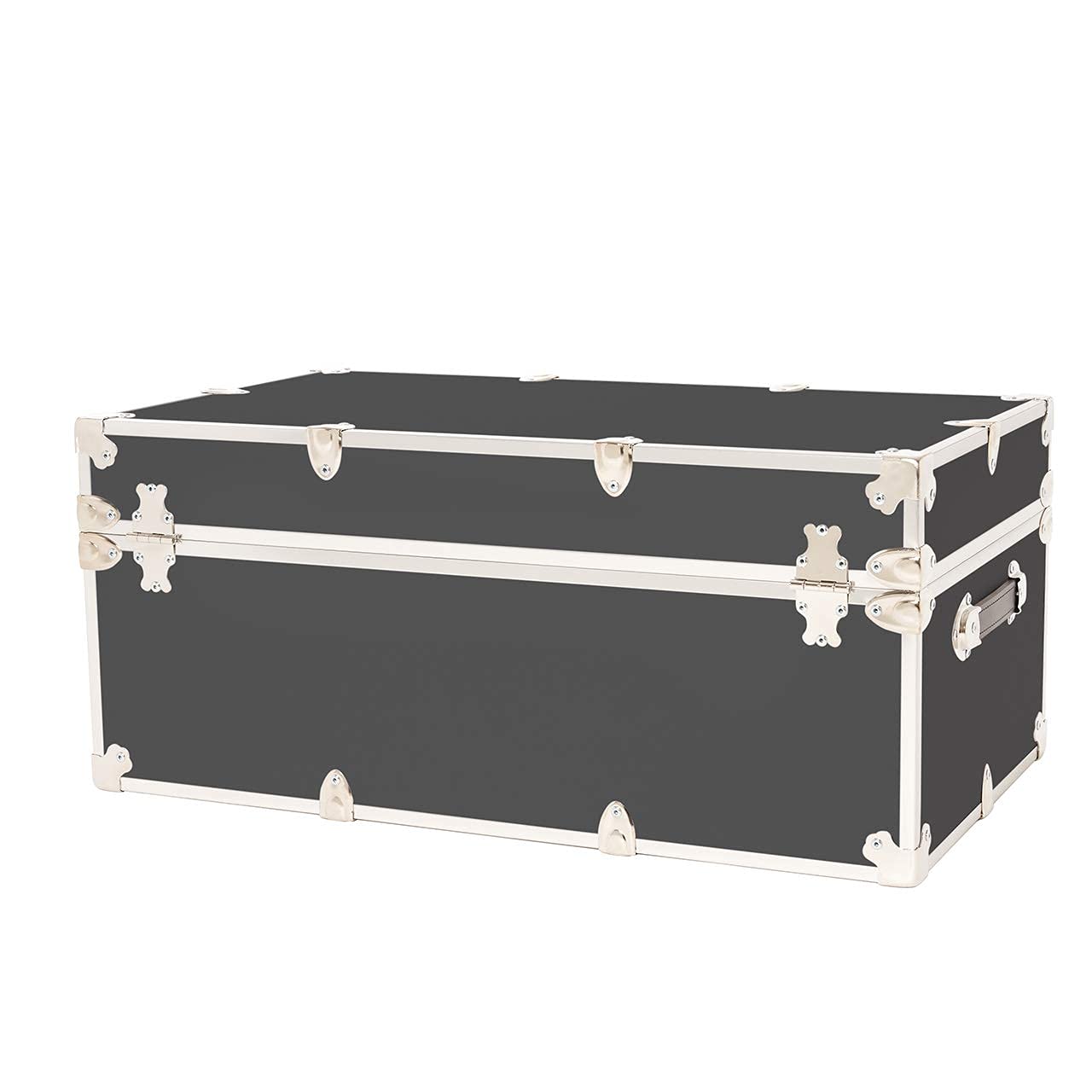 Rhino Trunk & Case Xxl Leather Embossed Vinyl Trunk, College, Home & Office Storage 36X18X18 (Slate)