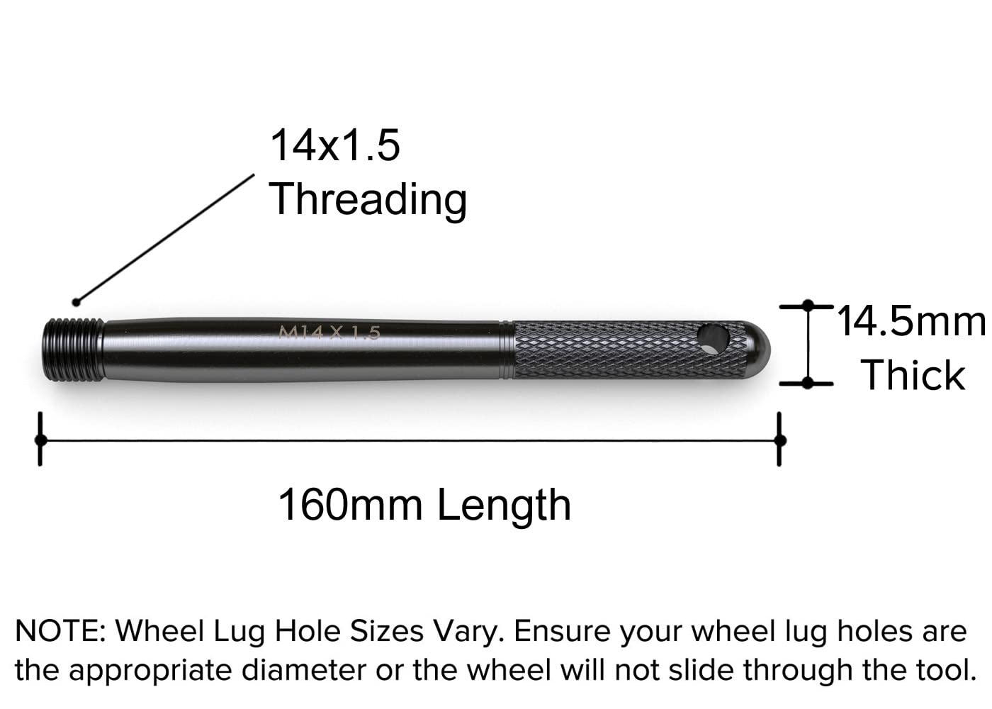 Black Wheel Hanger Alignment Pin Guide Tool - Metric 14X1.5 Threads - Wheel Lug Bolt Automotive Mechanic Tool Compatible With Audi Volkswagen Mercedes Benz Porsche, M14X1.5 1Pc