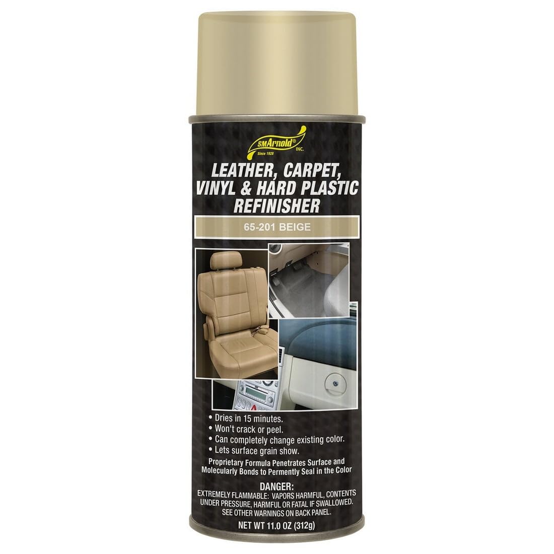 Sm Arnold (65-201) Leather, Carpet, Vinyl & Hard Plastic Refinisher, Beige - 11 Oz.