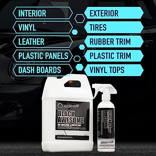 Nanoskin Black Awesome Silicone-Free Vrt Dressing Protectant 16 Oz. - Adjustable Like-New Finish To Vinyl, Rubber, Tire, Trim, P