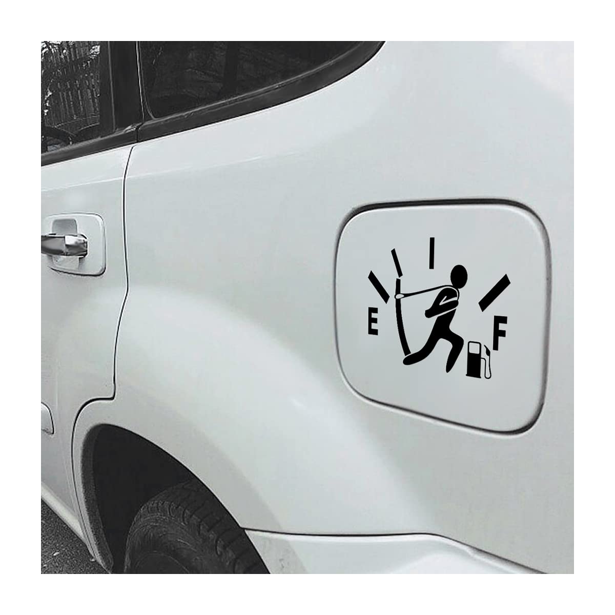 Funny Car Stickers, High Gas Consumption Decal, Fuel Gage Empty Sticker For Auto, Angry Boy Vinyl Fuel Tank Gauge Sticker, Unive