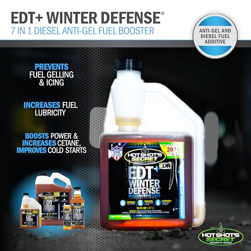 Hot Shot'S Secret Edt+ Winter Defense - 16 Oz Squeeze, 7-In-1 Anti-Gel Fuel Booster - Winter Diesel Fuel Treatment - Boosts Ceta