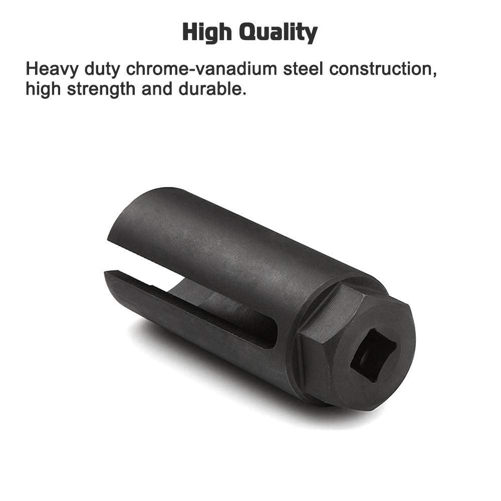 Oxygen Sensor Socket With Side Wire Cutout 3/8” Inch Drive X 7/8” (22Mm) Fits All Vehicle O2 Removal And Installation Offset Oxygen Sensor Socket