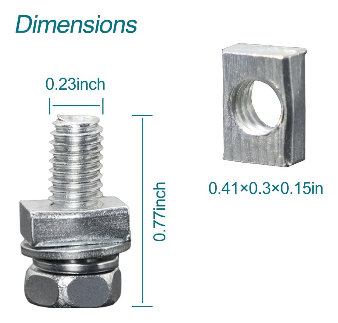 Qiatol 20 Pcs Motorcycle Bolts And Nuts Kit, M6X16Mm Battery Screw, Terminal Bolts Carbon Steel