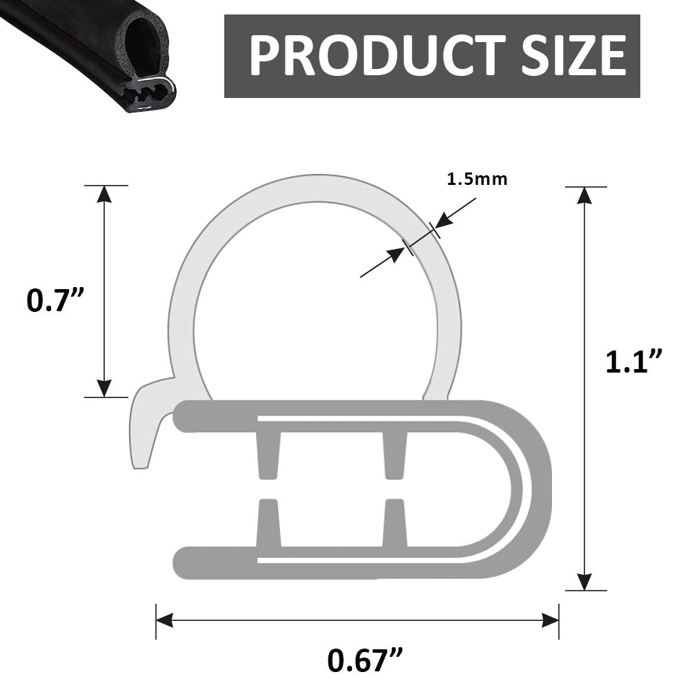 Vuaohiy Automotive Door Rubber Seal Strip Trim Seal With Side Bulb For Cars,Trucks, Boats, Rvs And Home Applications, Car Door W