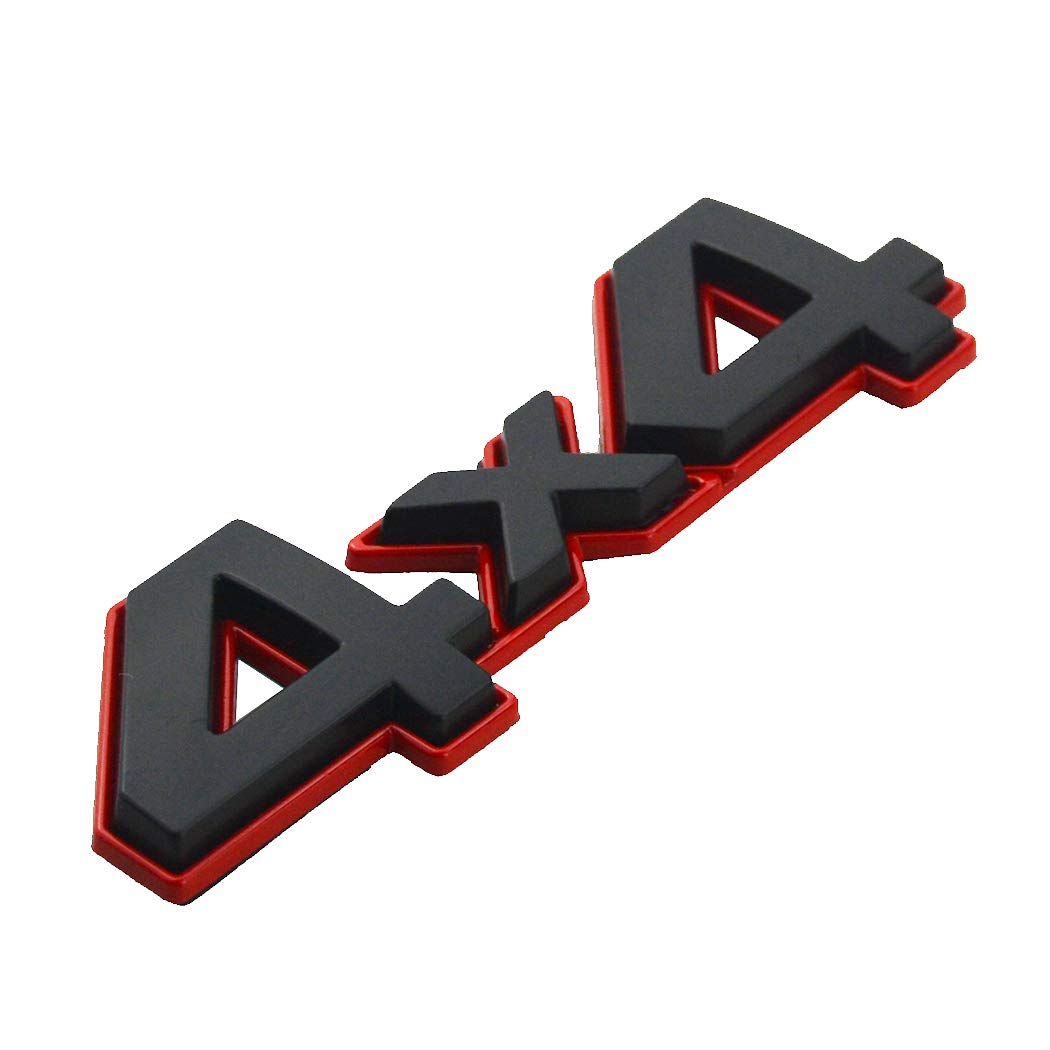 1X4X4 Decal Fender Tailgate Emblem Badge 3D Nameplate Red Edge Trunk 3D Raised Strong Adhesive Fit For Universal Cars (Red)